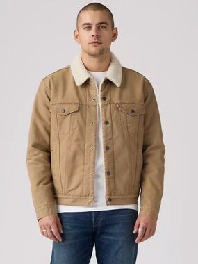 Levi's Sherpa Collar Trucker Jacket - Camel NWOT